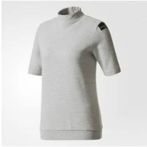 Adidas x Equipment textured mock neck tee